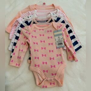 Cat & Jack Newborn Long-Sleeve Bodysuits — 5 Pack, NWT